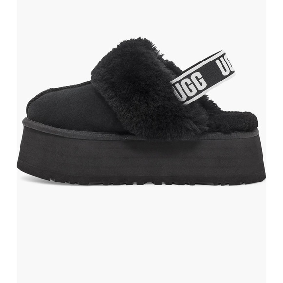 UGG Black Fur-Lined Slip-Ons - Picture 4 of 8